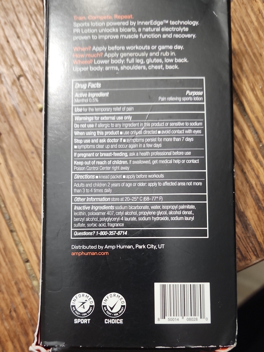 Amp Human PR Lotion - Black & Orange Packaging - Picture 3 of 8